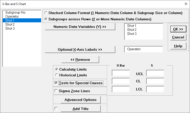 X-Bar Variables